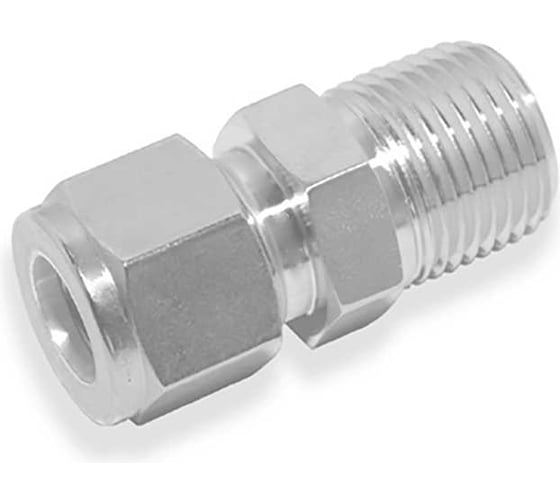 Штуцер с наружной резьбой из латуни Hy-Lok brass male connector, o.d. 10мм-npt 1/4 CMC-10M-4N-BRAS 1