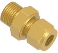 Штуцер с наружной резьбой под металлическое упл. кольцо из латуни Hy-Lok o.d. 6 мм - bsp parallel 3/8" COM-6M-6G-BRAS