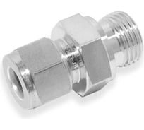 Штуцер с наружной резьбой из латуни под металлическое уплотнительное кольцо Hy-Lok o.d. 8мм - g 1/4 из латуни COM-8M-4G-BRAS