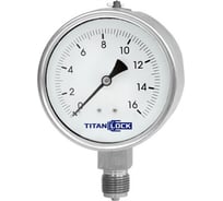 Манометр нержавеющий виброустойчивый TITAN LOCK 16/0,2 Бар, корпус 100 мм, крепление снизу 1/2" TLSPGV100D1/2