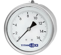 Манометр нержавеющий виброустойчивый TITAN LOCK 16/0,2 Бар, корпус 100 мм, крепление сзади 1/2" TLSPGV100B1/2