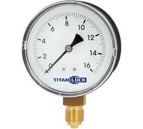 Манометр стандартный пластиковый TITAN LOCK  16/0,2 Бар, корпус 100 мм, крепление снизу 1/2" TLPPG100D1/2