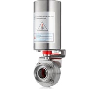 Затвор дисковый с пневмоприводом TITAN LOCK нержавеющая сталь 304 DN100, тип clamp-clamp, DIN TLSD100CLS-P