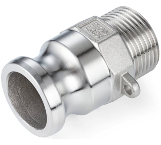 Камлок тип F TITAN LOCK серия EcoLine ниппель, наружая резьба BSP 1/2, AISI304, TL50FSS-EL