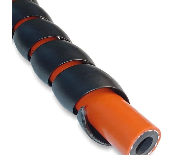 Спиральная пластиковая защита PARLMU HPS-25-C11 полипропилен высокой очистки, размер 25, выпуклая поверхность, цвет черный, длина отрезка 2 м PR2600900 1