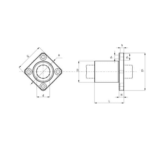 Линейный подшипник TECHNIX LMEF16-UU / KBF16PP LMEF16UUTECHNIX