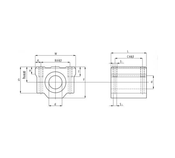 Линейный подшипник TECHNIX в сборе с корпусом SCS30-L-UU SCS30LUUTECHNIX