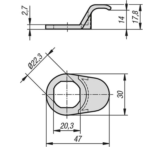 Ручка KIPP с отверстием K0534.202230