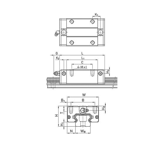 Каретка TECHNIX HGH25CAZAHZZ (HCH25CAZAHZZ)