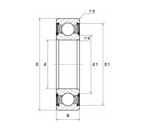 Радиальный шарикоподшипник НСН 8x22x7 608-2Z