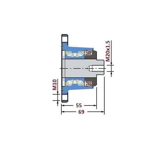 Ступица режущего узла KMR DAGC 100-6T-M20 00-00090597