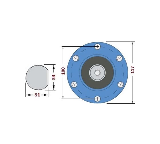 Ступица режущего узла KMR DAGC 100-6T-M20 00-00090597
