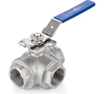 Трехходовой шаровый кран TITAN LOCK нерж. (AISI304) тип T, внутр. резьба, DN15, TL3V15-T-TF-S