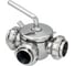 Кран пробковый трехходовой из нержавеющей стали 304 TITAN LOCK тип T DN50 TL3CV50T-S 1