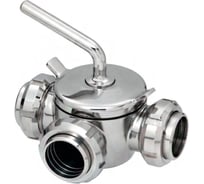Кран пробковый трехходовой TITAN LOCK нерж 304, тип T, DN32, TL3СV32T-S
