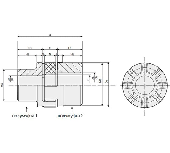 Кулачковая муфта под расточку ISKRA SGM24AB 94Sh (ROTEX24), SGM24AB94-ISKRA