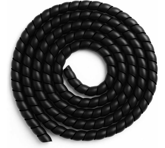 Спиральная пластиковая защита PARLMU полипропилен, размер 29, плоская поверхность, черный, длина 10 м SG-29-F11-k-10 1