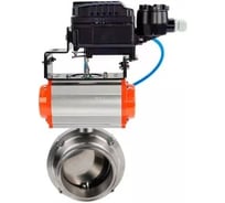 Затвор clamp DN.ru 304-304-EPDM-2W-C-H Ду40 Ру10, пищ.нерж.сталь, пневмопривод, позиционер D050-77194