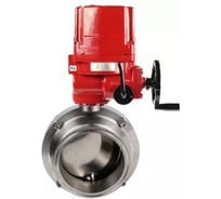 Затвор clamp DN.ru 304-304-EPDM-2W-C-H Ду80 Ру10, пищ.нерж.сталь, электропривод взрыв. 380В D050-73525