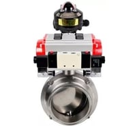 Затвор clamp DN.ru 304-304-EPDM-2W-C-H Ду65 Ру10, пищ.нерж.сталь, пневмопривод, пн.распр., БКВ D050-74118