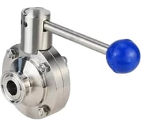 Затвор clamp DN.ru 304-304-Sil-2W-C-H Ду50 Ру10 пищевая нерж.сталь, с рукояткой D050-73064