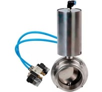 Затвор clamp DN.ru 304-304-Sil-2W-C-H Ду80 Ру10, пищ.нерж.сталь, пневмопривод, пн.распр. D050-73228