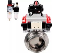 Затвор дисковый DN.ru 304-304-EPDM Ду25 Ру10, пищ.нерж.сталь, пневмопривод, пн.распр, БКВ, БПВ D050-76361