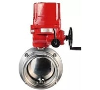 Затвор дисковый DN.ru 304-304-Sil-2W-T-H Ду25 Ру10, пищ.нерж.сталь, эл.привод взрыв. 220В D050-73592