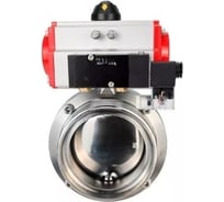 Затвор дисковый DN.ru 304-304-EPDM-2W-T-H Ду32 Ру10, пищ.нерж.сталь, пневмопривод, пн.распр. D050-76752