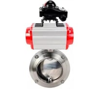 Затвор дисковый DN.ru 304-304-Sil-2W-W-H Ду65 Ру10, пищ.нерж.сталь, пневмопривод, БКВ D050-77259