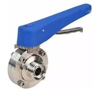 Затвор дисковый DN.ru 304-304-Sil-2W-T-H Ду80 Ру10, пищ.нерж.сталь, резьбовой, рукоятка D050-73057