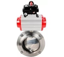 Затвор дисковый DN.ru 304-304-EPDM-2W-W-H Ду32 Ру10, пищ.нерж.сталь, пневмопривод, БКВ D050-74259