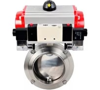 Затвор дисковый DN.ru 304-304-EPDM-2W-W-H Ду32 Ру10, пищ.нерж.сталь, пневмопривод, пн.распр. D050-76959