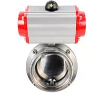 Затвор дисковый DN.ru 304-304-Sil-2W-T-H Ду80 Ру10 пищ.нержавеющая сталь 304, пневмопривод D050-76567