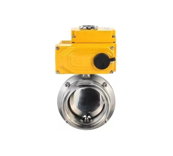 Затвор дисковый DN.ru 304-304-Sil-2W-T-H Ду25 Ру10, пищ.нерж.сталь, эл.привод 380В D050-73268 1