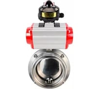 Затвор clamp DN.ru 304-304-Sil-2W-C-H Ду25 Ру10 пищевая нерж.сталь, пневмопривод, БКВ D050-73709