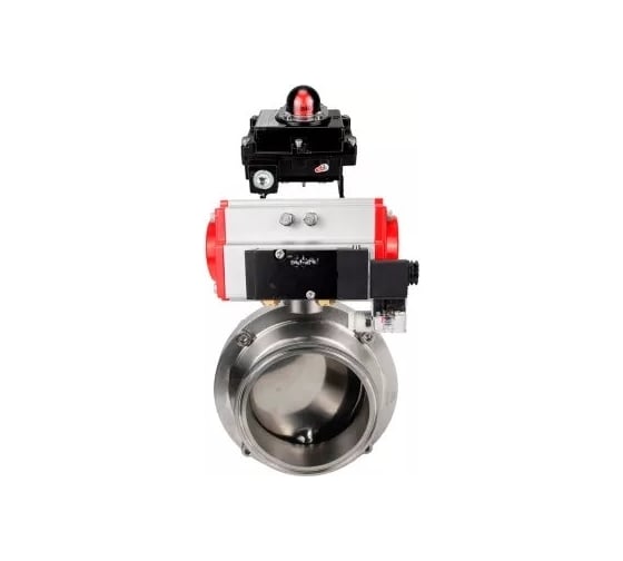 Затвор clamp DN.ru 304-304-Sil-2W-C-H Ду50 Ру10, пищ.нерж.сталь, пневмопривод, пн.распр., БКВ D050-74522