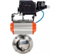 Затвор clamp DN.ru 304-304-Sil-2W-C-H Ду32 Ру10, пищ.нерж.сталь, пневмопривод, позиционер D050-77220