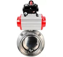 Затвор clamp DN.ru 304-304-Sil-2W-C-H Ду65 Ру10 пищевая нерж.сталь, пневмопривод, БКВ D050-74253