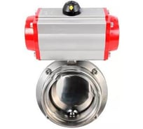 Затвор clamp DN.ru 304-304-Sil-2W-C-H Ду15 Ру10 пищевая нерж.сталь, пневмопривод D050-76515