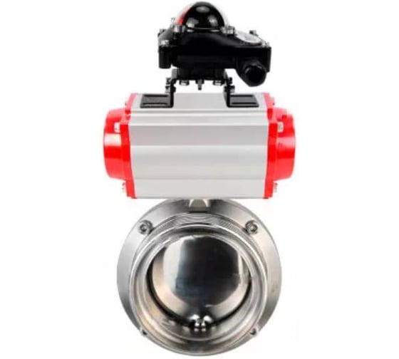 Затвор дисковый DN.ru 304-304-EPDM Ду80 Ру10, резьбовой, пищ.нерж.сталь, пн.привод, БКВ D050-78445