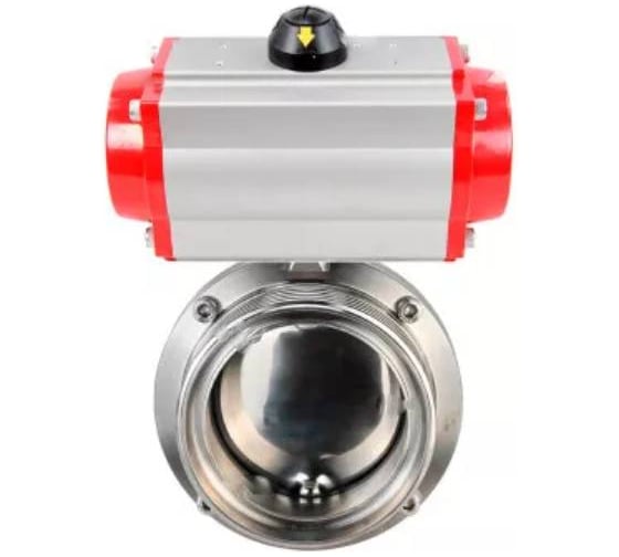 Затвор дисковый DN.ru 304-304-EPDM-2W-T-H Ду80 Ру10, резьбовой, пищ.нерж.сталь, пн.привод D050-77797 1