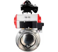 Затвор DN.ru 304-304-EPDM Ду25 Ру10, резьбовой, пищ.нерж.сталь, пн.привод, пн.распр, БКВ D050-78656