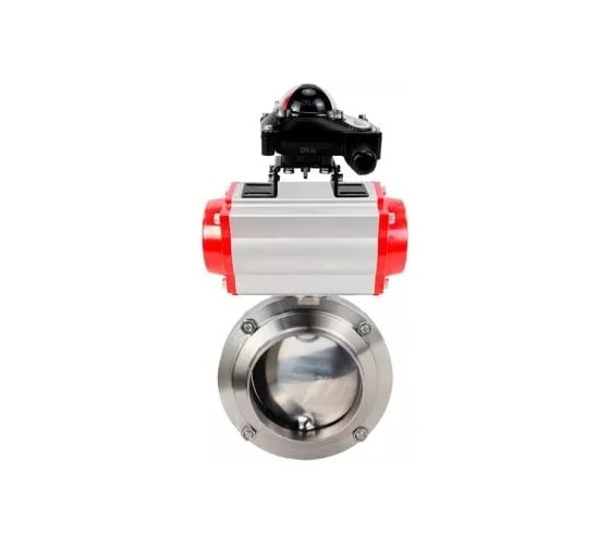 Затвор clamp DN.ru 304-304-EPDM-2W-C-H Ду25 Ру10, пищевая нерж.сталь, пневмопривод, БКВ D050-78179 1