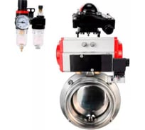 Затвор DN.ru 304-304-Sil Ду25 Ру10, резьбовой, пищ.нерж.сталь, пн.привод, пн.распр, БКВ, БПВ D050-79709