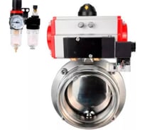 Затвор DN.ru 304-304-Sil Ду80 Ру10, резьбовой, пищ.нерж.сталь, пн.привод, пн.распр, БПВ D050-79174