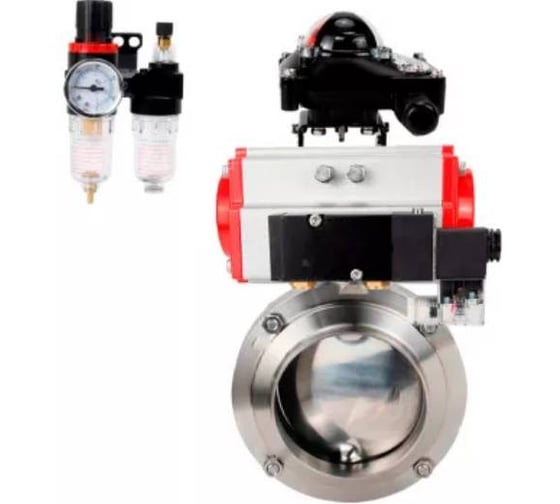 Затвор DN.ru 304-304-Sil Ду32 Ру10, под приварку,пищ.нерж.сталь, пн.привод, пн.распр, БКВ, БПВ D050-79809