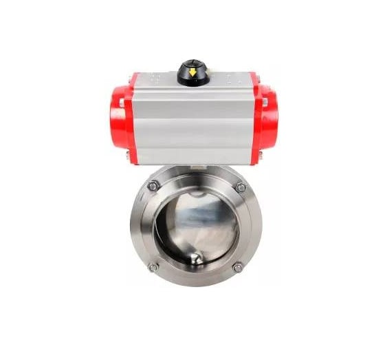 Затвор дисковый DN.ru 304-304-Sil-2W-T-H Ду32 Ру10 резьбовой, пищ.нерж.сталь, пн.привод D050-77820