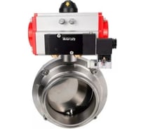 Затвор DN.ru clamp 304-304-EPDM-2W-C-H Ду20 Ру10 пищевая нержавеющая сталь, пневмопривод, пневмораспределитель D050-76651