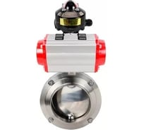 Затвор DN.ru дисковый 304-304-EPDM-2W-W-H Ду80 Ру10 пищ.нерж.сталь,пн.привод, БКВ D050-73669